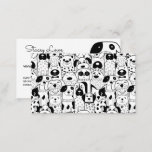 Black And White Cute Dogs Pet Sitter | Dog Walker  Business Card at Zazzle