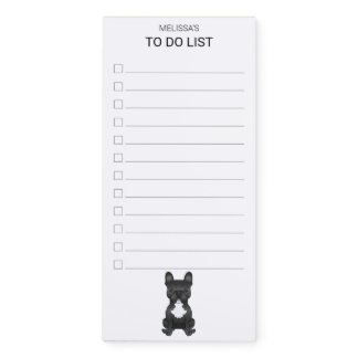 Black And White Cute French Bulldog To Do List Magnetic Notepad