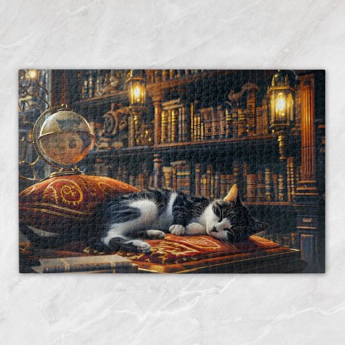Black and White Cute Kitten Gift for Cat Lover  Jigsaw Puzzle