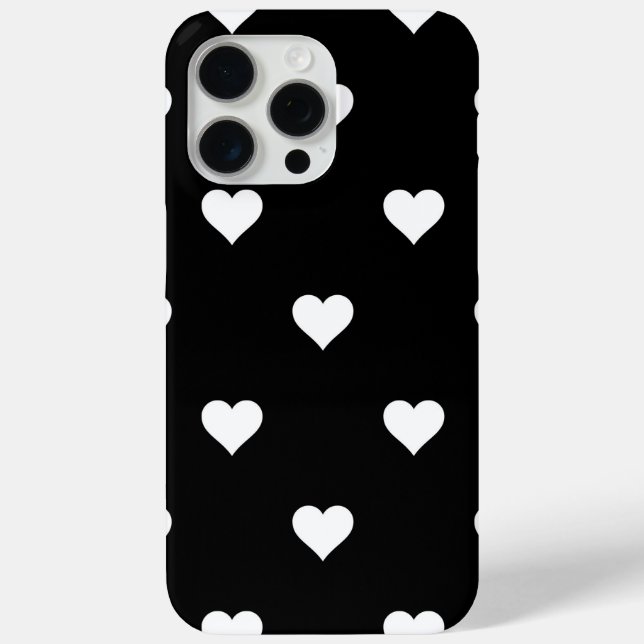 Black and White Cute Simple Heart Pattern Case-Mate iPhone Case (Back)