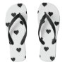 Black and White Cute Simple Heart Pattern  Flip Flops