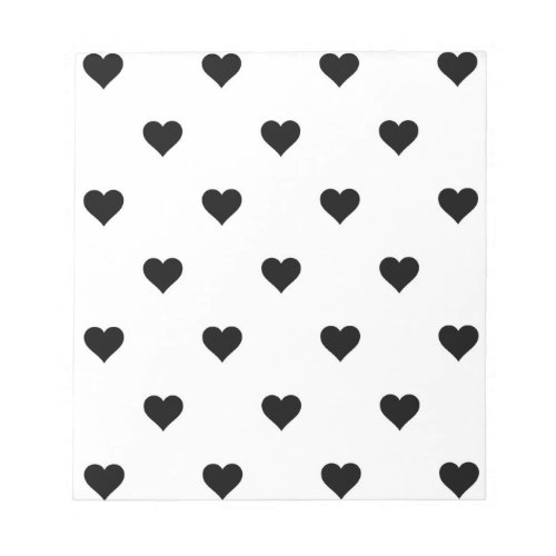 Black and White Cute Simple Heart Pattern  Notepad