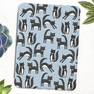 Black and White Cute Tuxedo Kitty Cats Pattern Kindle Cover