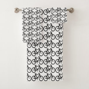 Black and White Cycling Sports Bath Towels
