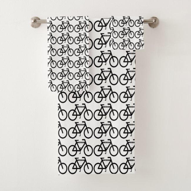 Black and White Cycling Sports Bath Towels