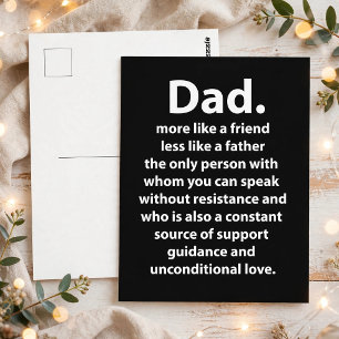 Black and White Dad Daddy Quote Postcard