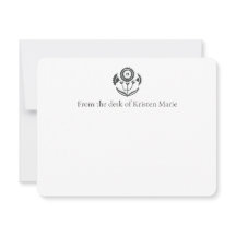 Black and White Daffodil Block Print Flat Cards