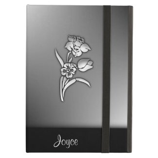 Black and White Daffodil Personalized Cover For iPad Air