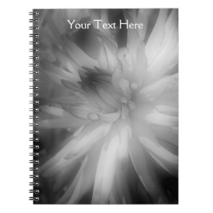 Black And White Dahlia Flower Petals Notebook