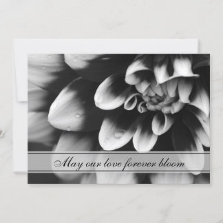 Black and White Dahlia Flower Wedding Invitation