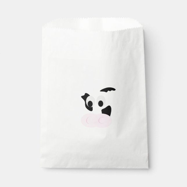 Black and White Dairy Cow or Bovine's face Favor Bag (Front)