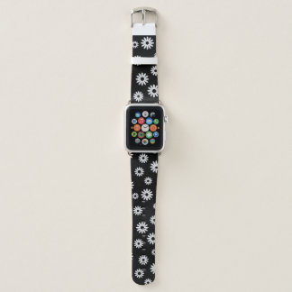 Black and White Daisies Apple Watch Band