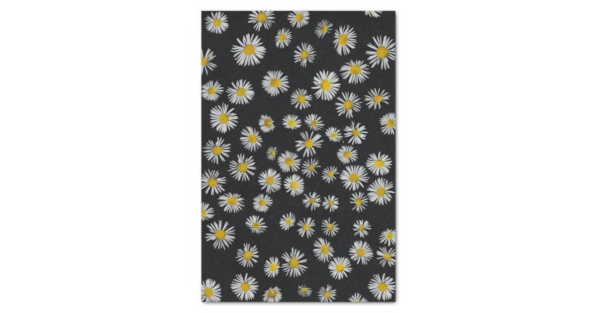 Black and White Daisy Decoupage Pop Art Pattern Tissue Paper Zazzle