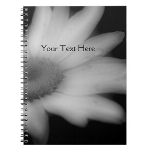 Black And White Daisy Flower Notebook