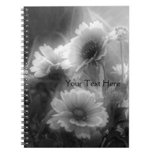 Black And White Daisy Flowers Notebook