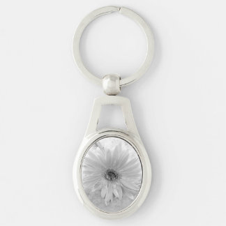 Black and White Daisy Keychain