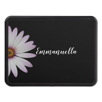 Black And White Daisy Personalized Hitch Cover by tjustleft at Zazzle