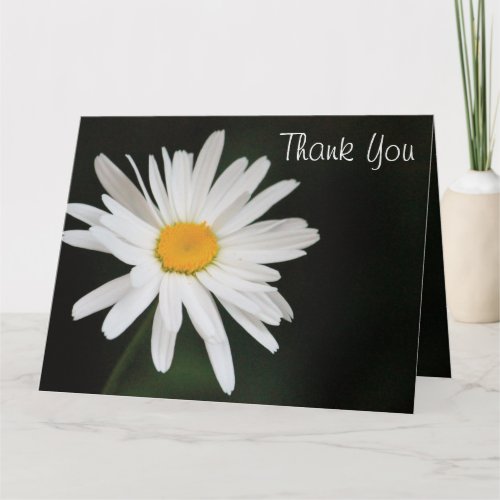 Black And White Daisy Thank You Card