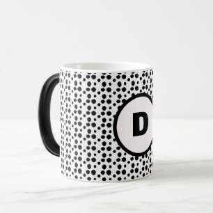 black and white dalmatian cute dots monogram color morph mug
