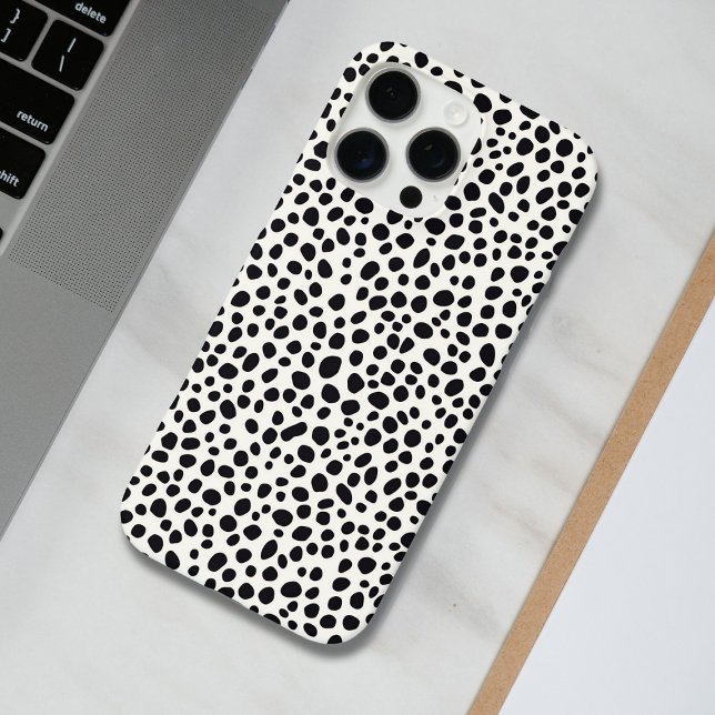 Black and White Dalmatian Dog Abstract Pattern Case-Mate iPhone Case (Creator Uploaded)