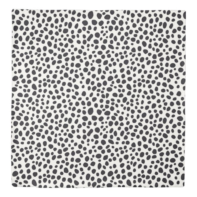 Black and White Dalmatian Dog Abstract Pattern Duvet Cover (Front)