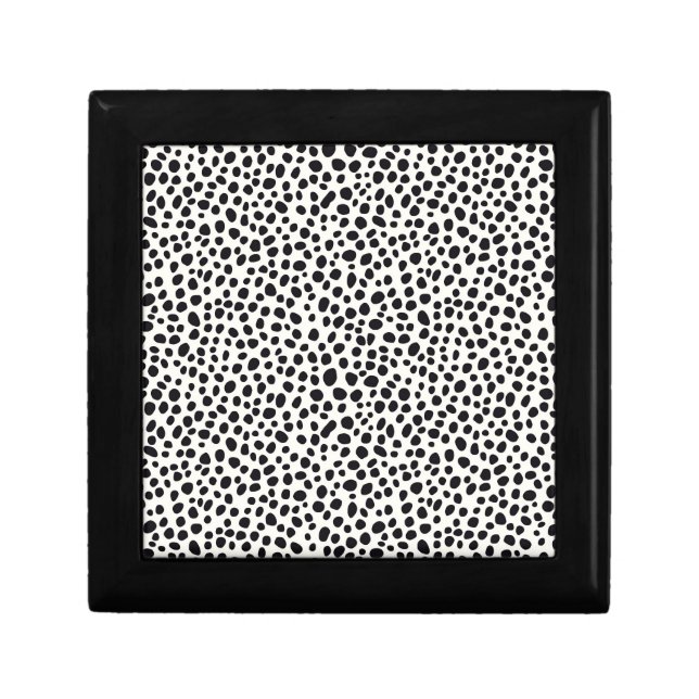 Black and White Dalmatian Dog Abstract Pattern Gift Box (Front)