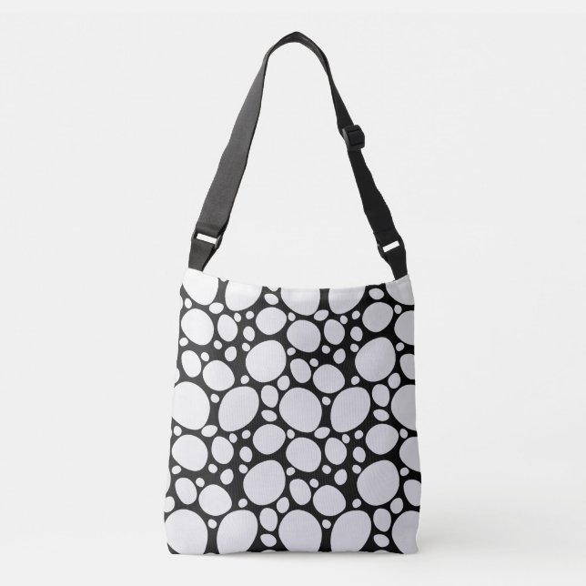 Black and White Dalmatian Dog Animal Pattern Crossbody Bag (Front)