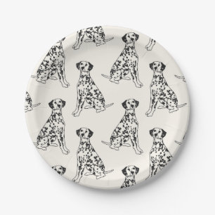 Black and White Dalmatian Dogs Paper Plates