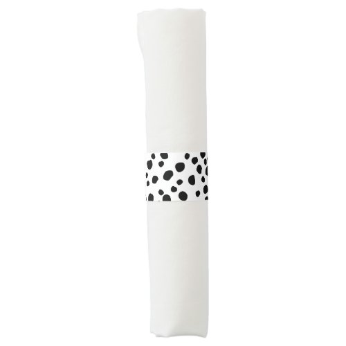 Black and White Dalmatian Dot Animal Print Napkin Bands