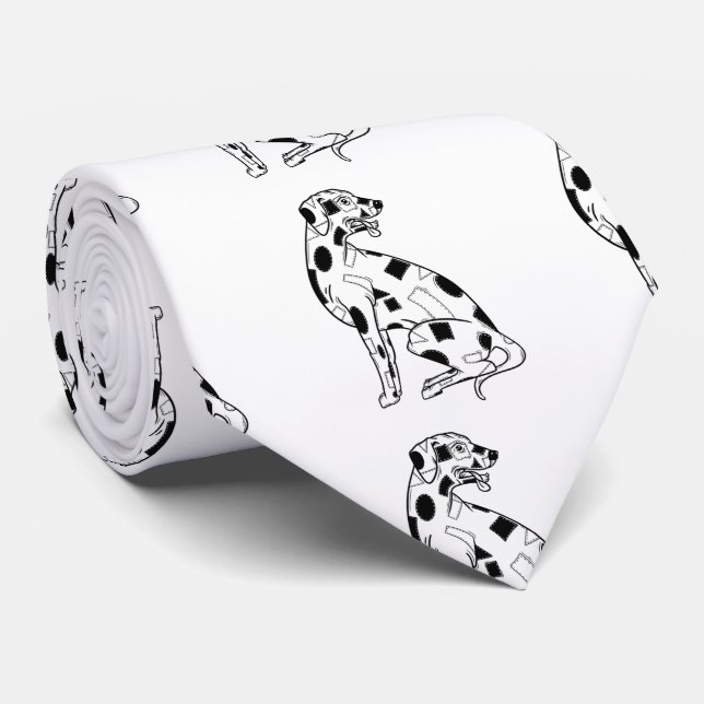 Black and white Dalmatian Neck Tie (Rolled)