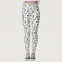 Black and White Dalmatian Print Leggings