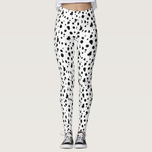 Black and White Dalmatian Print Leggings