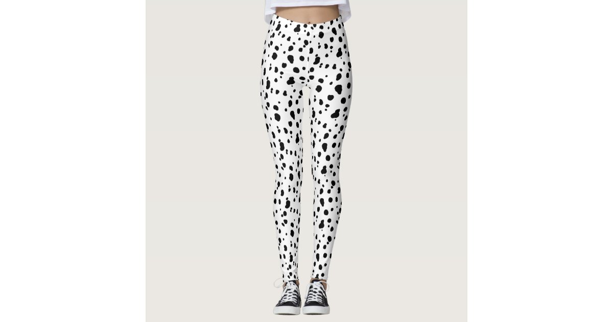 Black and White Dalmatian Print Leggings Zazzle