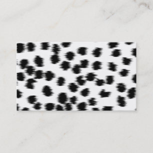 Black and White Dalmatian Print Pattern. Business Card
