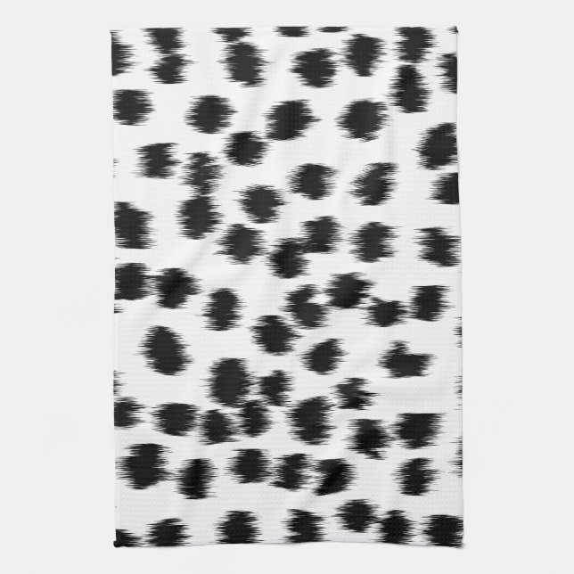 Black and White Dalmatian Print Pattern. Towel (Vertical)