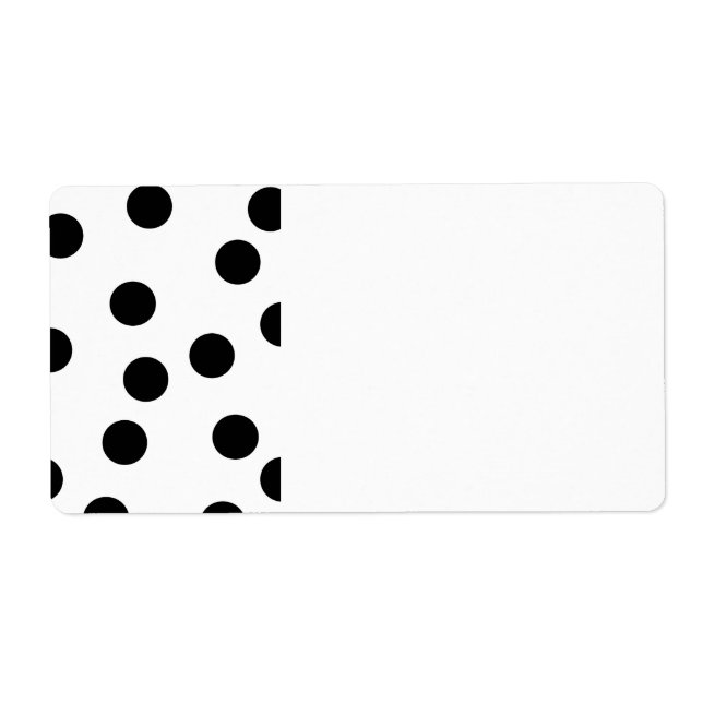 Black and White Dalmatian Spot Pattern. Label (Front)