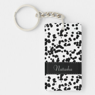 Black and White Dalmatian Spots Keychain
