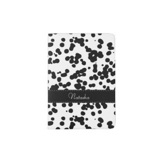 Black and White Dalmatian Spots Passport Holder