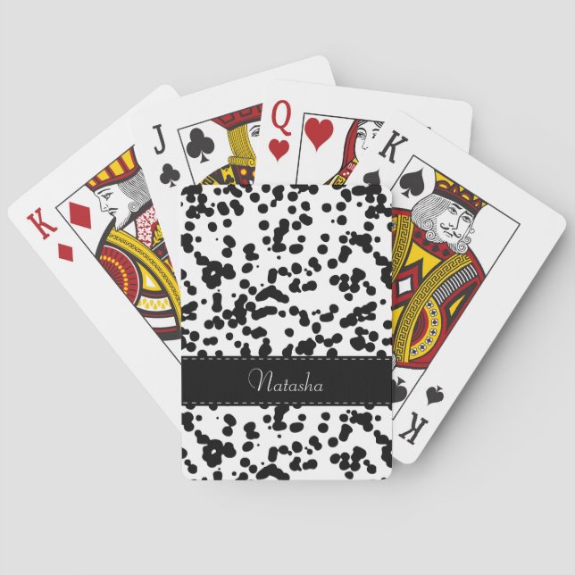 Black and White Dalmatian Spots Poker Cards (Back)