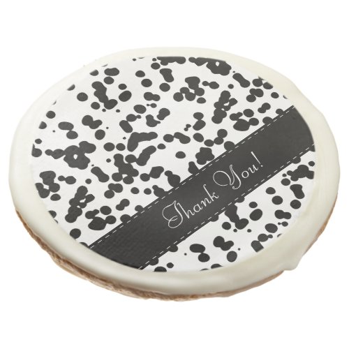 Black and White Dalmatian Spots Sugar Cookie