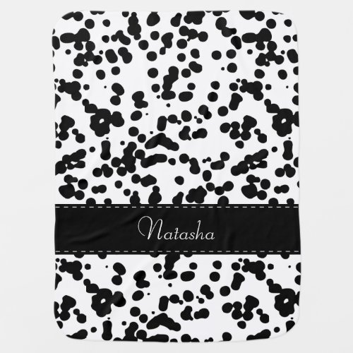 Black and White Dalmatian Spots Swaddle Blanket