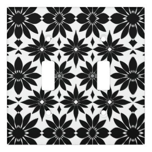 Black and white Damascus pattern Light Switch Cover