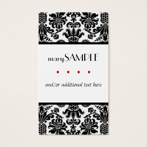 Black and White Damask Business Card