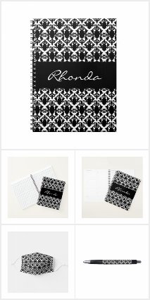 Black and White Damask 