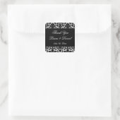 Black and White Damask 1.5" Thank You Sticker (Bag)