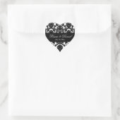 Black and White Damask 1.5" Wedding Sticker (Bag)