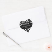 Black and White Damask 1.5" Wedding Sticker (Envelope)