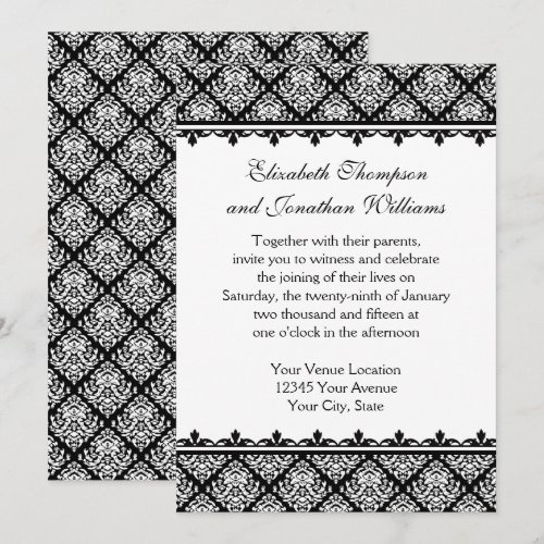 Black and White Damask 1 Announcement