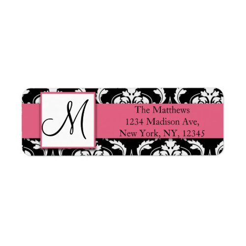 Black and White Damask Address Labels