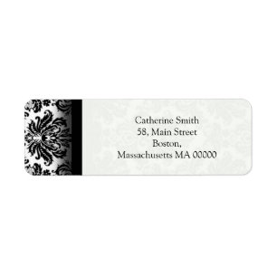 Black and White Damask Address Labels